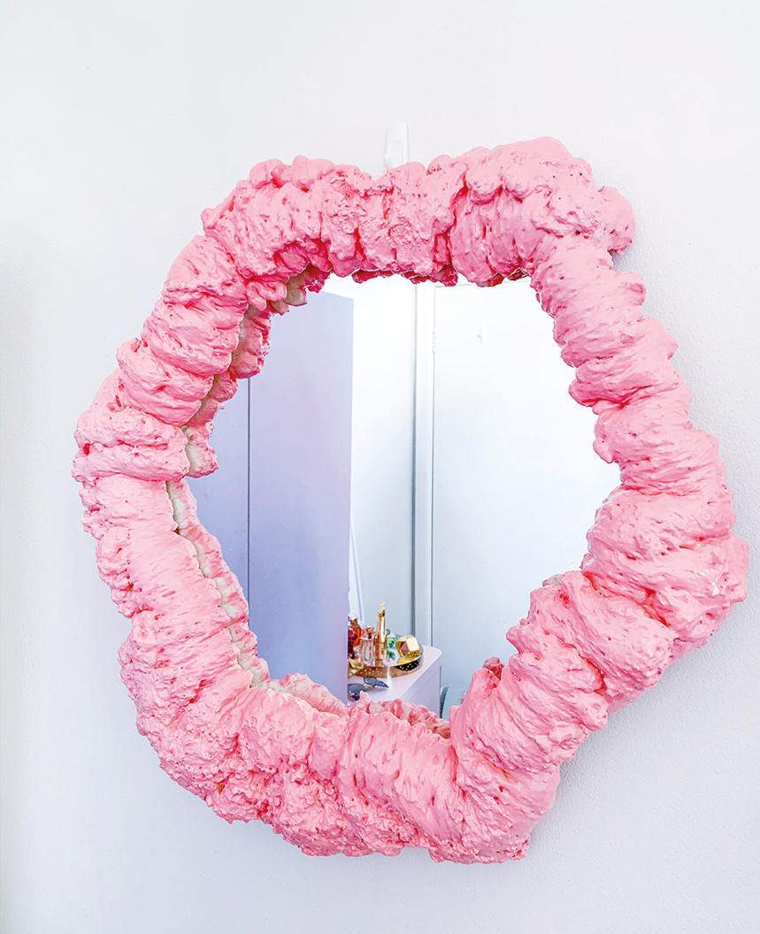 miroir mousse rose © Flex Mami